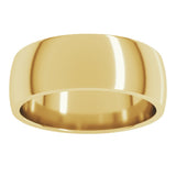14K Yellow Gold 7 mm Lightweight Comfort-Fit Half Round Band Size 14