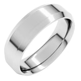 14K White Gold 6 mm Beveled-Edge Comfort-Fit Flat Band Size 8.5