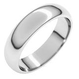 14K White Gold 5 mm Half Round Band Size 9