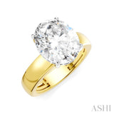 1/10 Ctw Oval Shape Round Cut Diamond Semi-Mount Engagement Ring in 14K Yellow and White Gold