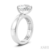 1/10 Ctw Pear Shape Round Cut Diamond Semi-Mount Engagement Ring in 14K White Gold
