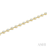 3 Ctw Bezel Set Round Cut Diamond Station Bracelet in 14K Yellow Gold