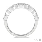 1 1/2 Ctw 5-Stone Lovebright Round Cut Diamond Band in 14K White Gold