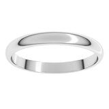 10K White Gold 2.5 mm Lightweight Half Round Band Size 7