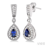 Pear Shape Gemstone & Diamond Earrings