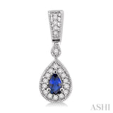 Pear Shape Gemstone & Diamond Earrings