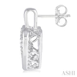 Silver Heart Shape Emotion Diamond Earrings