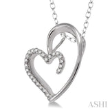 Silver Heart Shape Diamond Fashion Pendant