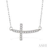 Sideway Cross Diamond Pendant