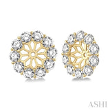 3/4 ctw Round Cut Diamond Earring Jacket in 14K Yellow Gold