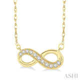 1/6 ctw Round Cut Diamond Infinity Petite Pendant in 14K Yellow Gold with Chain