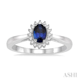 Oval Shape Gemstone & Diamond Ring