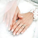 1 ctw Diamond Wedding Set with 3/4 ctw Lovebright Round Cut Engagement Ring and 1/4 ctw Wedding Band in 14K Yellow and White Gold