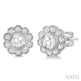 Rose Cut Diamond Earrings