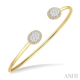 Oval Shape Lovebright Essential Diamond Open Cuff Bangle