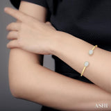 Oval Shape Lovebright Essential Diamond Open Cuff Bangle