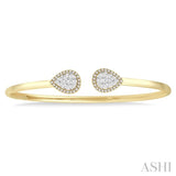 Pear Shape Lovebright Essential Diamond Open Cuff Bangle