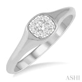 1/4 ctw Cushion Shape Lovebright Diamond Ring in 14K White Gold