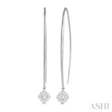 1/2 Ctw Cushion Shape Lovebright Round Cut Diamond Earrings in 14K White Gold