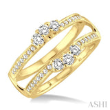 1/2 Ctw Round Cut Diamond Insert Ring in 14K Yellow Gold.