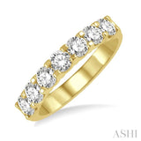 1 Ctw Round Cut 7 Stone Diamond Wedding Band in 14K Yellow Gold