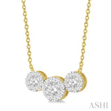 Lovebright Essential Three Stone Diamond Necklace