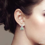 Silver Gemstone & Diamond Earrings