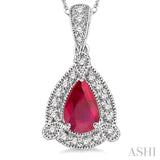 Pear Shape Gemstone & Diamond Pendant