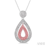 Silver Pear Shape Diamond Fashion Pendant