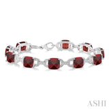 Silver Gemstone & Diamond Bracelet