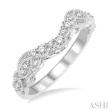 1/4 Ctw Round Cut Diamond Wedding Band in 14K White Gold