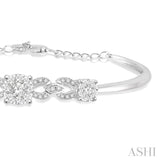 3/4 ctw Round Cut Diamond Lovebright Bracelet in 14K White Gold