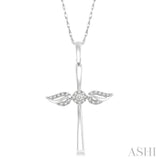 Angel Wings Cross Diamond Pendant