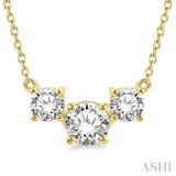 Three Stone Diamond Necklace
