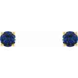 14K Yellow 5 mm Lab-Grown Blue Sapphire Stud Earrings