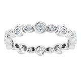 14K White 5/8 CTW Natural Diamond Eternity Band Size 7