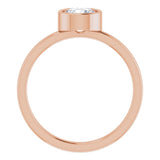 14K Rose 6 mm Natural White Sapphire Ring