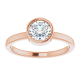 14K Rose 6 mm Natural White Sapphire Ring