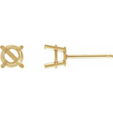 14K Yellow 2.5 mm Lab-Grown Emerald Stud Earrings