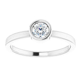 Platinum 1/3 CT Natural Diamond Ring