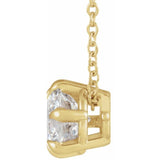 14K Yellow 3/4 CT Natural Diamond Solitaire 16-18" Necklace