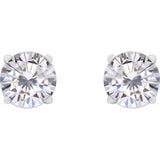 14K White 5.5 mm Stuller Lab-Grown Moissanite Stud Earrings