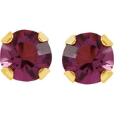 14K Yellow Imitation Amethyst Inverness® Piercing Earrings