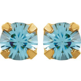 24K Gold-Plated Stainless Steel Imitation Aquamarine Inverness® Piercing Earrings