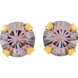 14K Yellow Imitation Alexandrite Inverness® Piercing Earrings