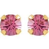 14K Yellow Imitation Pink Tourmaline Inverness® Piercing Earrings