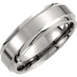 Titanium 7 mm Stepped-Edge Comfort-Fit Band Size 12.5