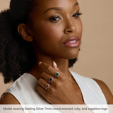 Sterling Silver Natural Peridot & .01 CTW Natural Diamond Ring