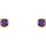 Round 4-Prong Lightweight Stud Earrings