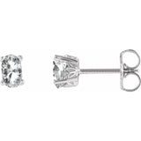 14K White Natural White Sapphire Earrings